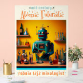 Retro Futuristische Robot ROBIA 12J2 Mixologist Acryl Bord (Huwelijk)