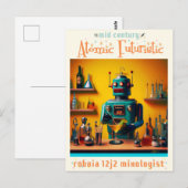 Retro Futuristische Robot ROBIA 12J2 Mixologist Briefkaart (Voorkant / Achterkant)