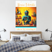 Retro Futuristische Robot ROBIA 12J2 Mixologist Canvas Afdruk (Insitu (Slaapkamer))