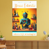 Retro Futuristische Robot ROBIA 12J2 Mixologist Canvas Afdruk (Insitu (Woonkamer))