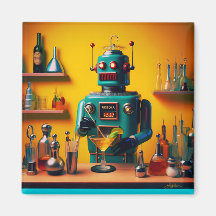 Retro Futuristische Robot ROBIA 12J2 Mixologist