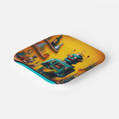 Retro Futuristische Robot ROBIA 12J2 Mixologist Papieren Bordje (Gebogen)