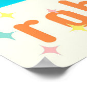 Retro Futuristische Robot ROBIA 12J2 Mixologist Poster (Hoek)