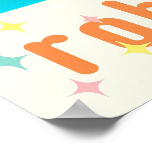 Retro Futuristische Robot ROBIA 12J2 Mixologist Poster (Hoek)