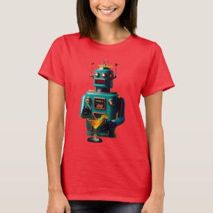 Retro Futuristische Robot ROBIA 12J2 Mixologist T-shirt