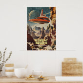 Retro-futuristische ruimte reis kunstprint Alien Poster (Keuken)