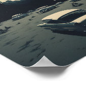 Retro Futuristische Ruimte Vintage, ai gegenereerd Poster (Hoek)