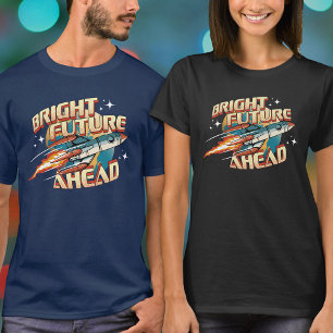 Retro Futuristische Science Fiction Rocket Typogra T-shirt