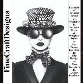 Retro Futuristische Steampunk Vrouw AC4 Decoupage Tissuepapier