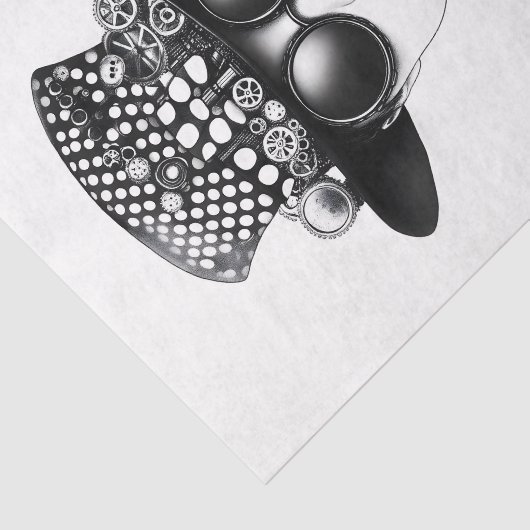 Retro Futuristische Steampunk Vrouw AC4 Decoupage Tissuepapier (Detail)