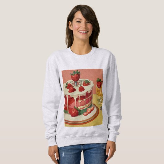 Retro futuristische taart sweatshirt (Voorkant volledig)
