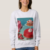 Retro futuristische taart sweatshirt (Voorkant)