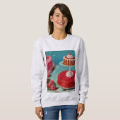 Retro futuristische taart sweatshirt (Voorkant volledig)