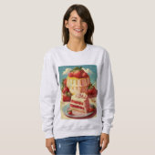 Retro futuristische taart sweatshirt (Voorkant volledig)
