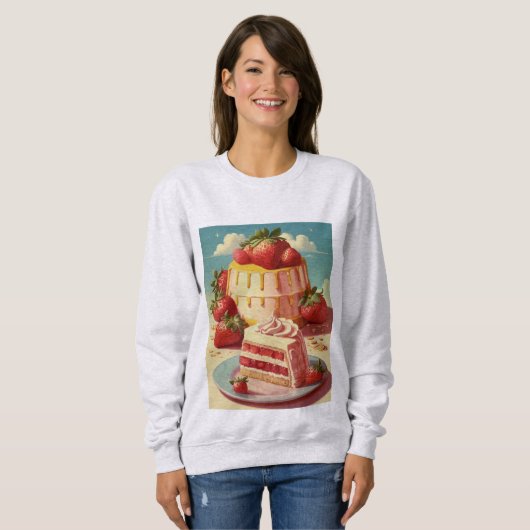 Retro futuristische taart sweatshirt (Voorkant volledig)