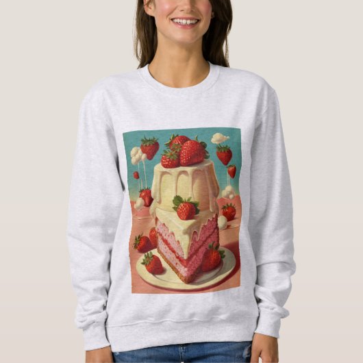 Retro futuristische taart sweatshirt (Voorkant)