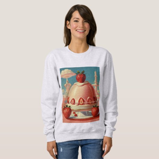 Retro futuristische taart sweatshirt (Voorkant volledig)