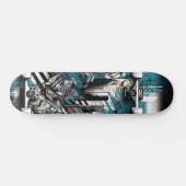 Retro-futuristische Tech Street Art Skateboard 1 (Horizontaal)