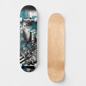 Retro-futuristische Tech Street Art Skateboard 1 (Voorkant)