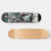 Retro-futuristische Tech Street Art Skateboard 2 (Horizontaal)