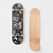 Retro-futuristische Tech Street Art Skateboard 20 (Voorkant)