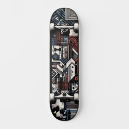 Retro-futuristische Tech Street Art Skateboard 20