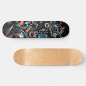Retro-futuristische Tech Street Art Skateboard 21 (Horizontaal)