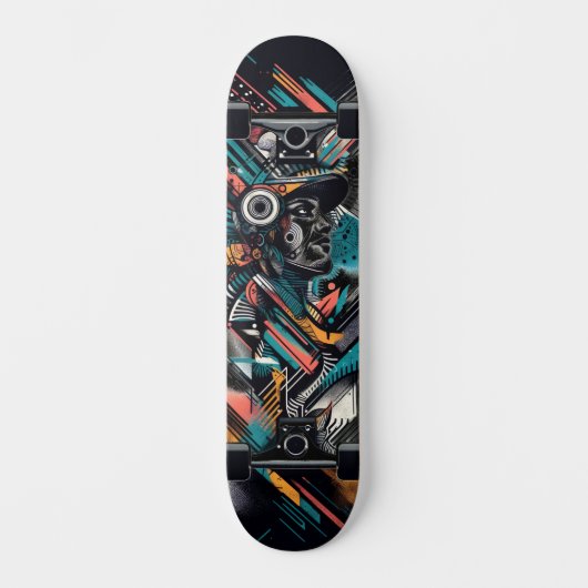 Retro-futuristische Tech Street Art Skateboard 21 (Voorkant)