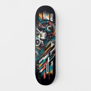 Retro-futuristische Tech Street Art Skateboard 22