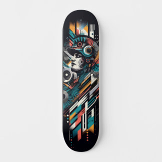 Retro-futuristische Tech Street Art Skateboard 22