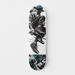 Retro-futuristische Tech Street Art Skateboard 23