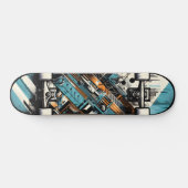 Retro-futuristische Tech Street Art Skateboard 3 (Horizontaal)