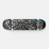 Retro-futuristische Tech Street Art Skateboard 32 (Horizontaal)