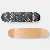Retro-futuristische Tech Street Art Skateboard 32 (Horizontaal)
