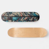 Retro-futuristische Tech Street Art Skateboard 33 (Horizontaal)
