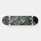 Retro-futuristische Tech Street Art Skateboard 35 (Horizontaal)