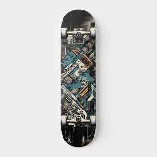 Retro-futuristische Tech Street Art Skateboard 35
