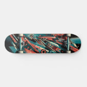 Retro-futuristische Tech Street Art Skateboard 37 (Horizontaal)