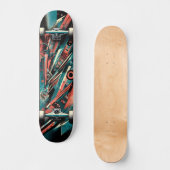 Retro-futuristische Tech Street Art Skateboard 37 (Voorkant)