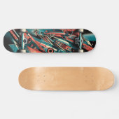 Retro-futuristische Tech Street Art Skateboard 37 (Horizontaal)