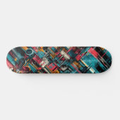 Retro-futuristische Tech Street Art Skateboard 39 (Horizontaal)