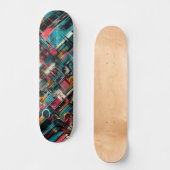 Retro-futuristische Tech Street Art Skateboard 39 (Voorkant)