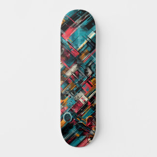 Retro-futuristische Tech Street Art Skateboard 39