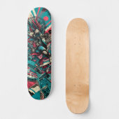 Retro-futuristische Tech Street Art Skateboard 7 (Voorkant)