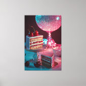 Retro futuristische uitgestrekte canvas print (Voorkant)