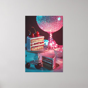 Retro futuristische uitgestrekte canvas print