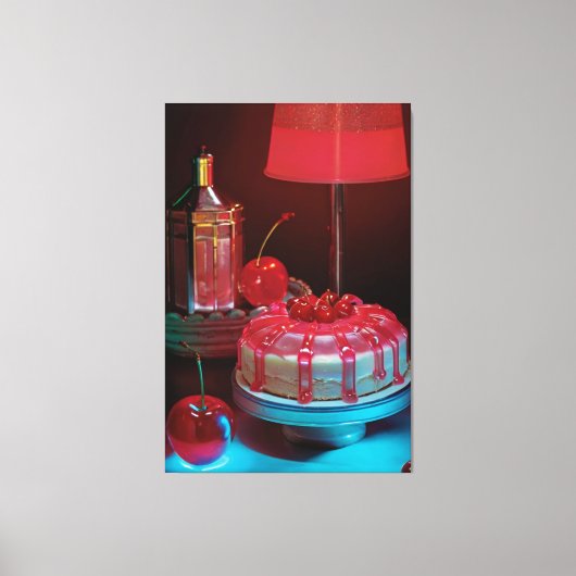 Retro futuristische uitgestrekte canvas print (Voorkant)