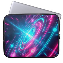 Retro Futuristische Vaporwave Ruimteportaal Laptop Sleeve