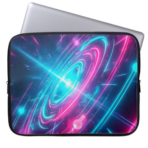 Retro Futuristische Vaporwave Ruimteportaal Laptop Sleeve