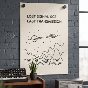 Retro Futuristische Verloren Signaal Ruimte Transm Poster